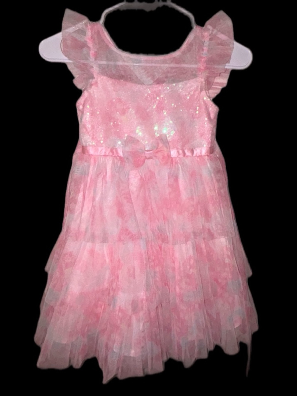 Jona Michelle Pink Sequin Tulle Party Dress